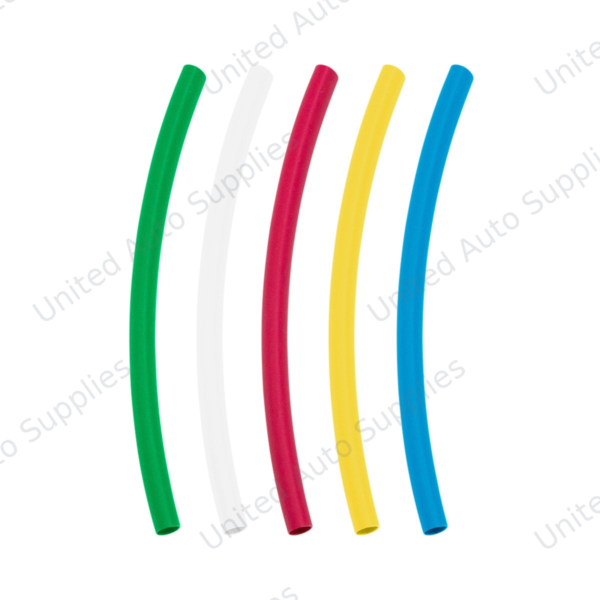 Assorted 1/4" Blue,Clear,Green,Red,Yellow Heat Shrink Tubing, 4" Long (5-Pack)