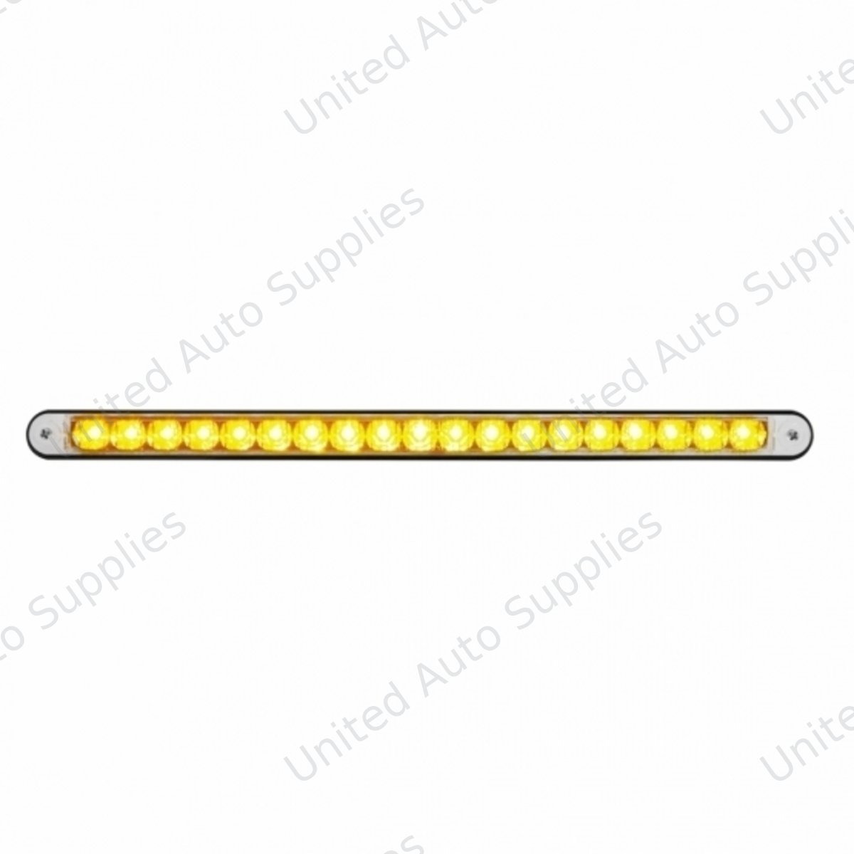 19 LED 12" Reflector Light Bar With Black Housing - Amber LED/Clear Lens