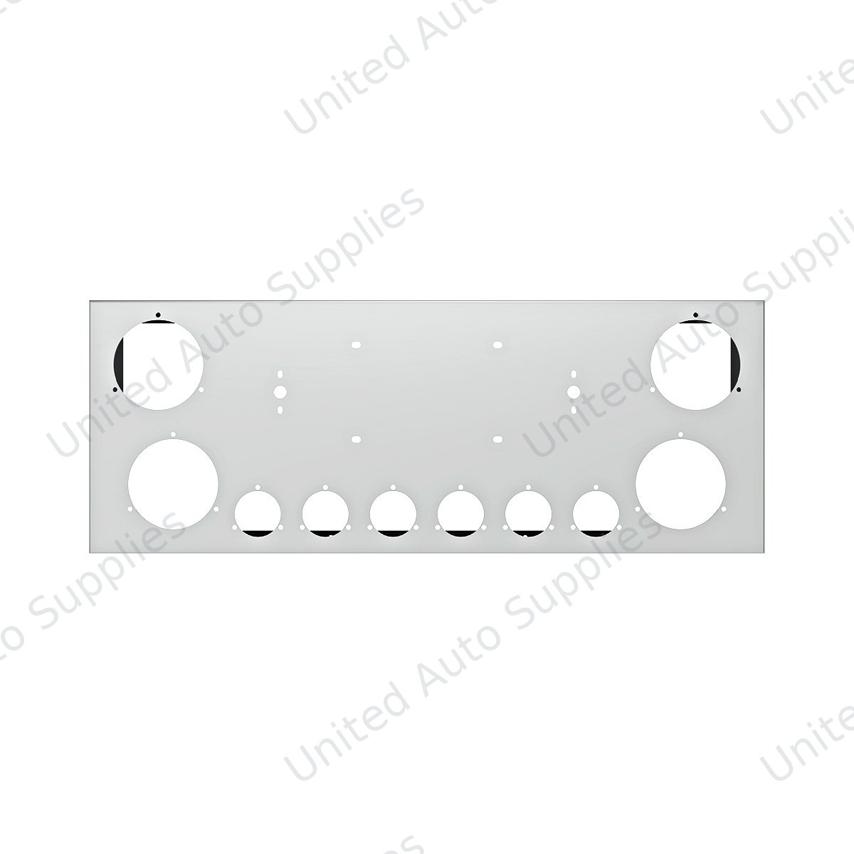 33-3/4" SS Rear Center Light Panel With Four 4" & Six 2" Light Cutouts
