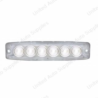 6 High Power LED Super Thin Warning Light - White LED/Clear Lens (Bulk)