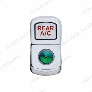 "Rear A/C" Rocker Switch Cover With Green Crystal