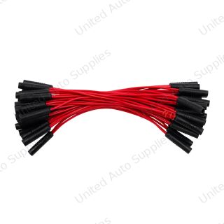 0.180" Female Plug Red Wire Harness With 50 Plugs-6" Lead (Bulk)