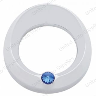 Signature Series Gauge Cover With Visor & Crystal For 3-3/4" DIA Speed/Tachometer Gauge - Blue Crystal