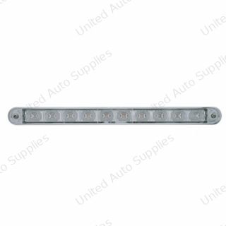 10 LED 9" Turn Signal Light Bar With Bezel - Amber LED/Clear Lens