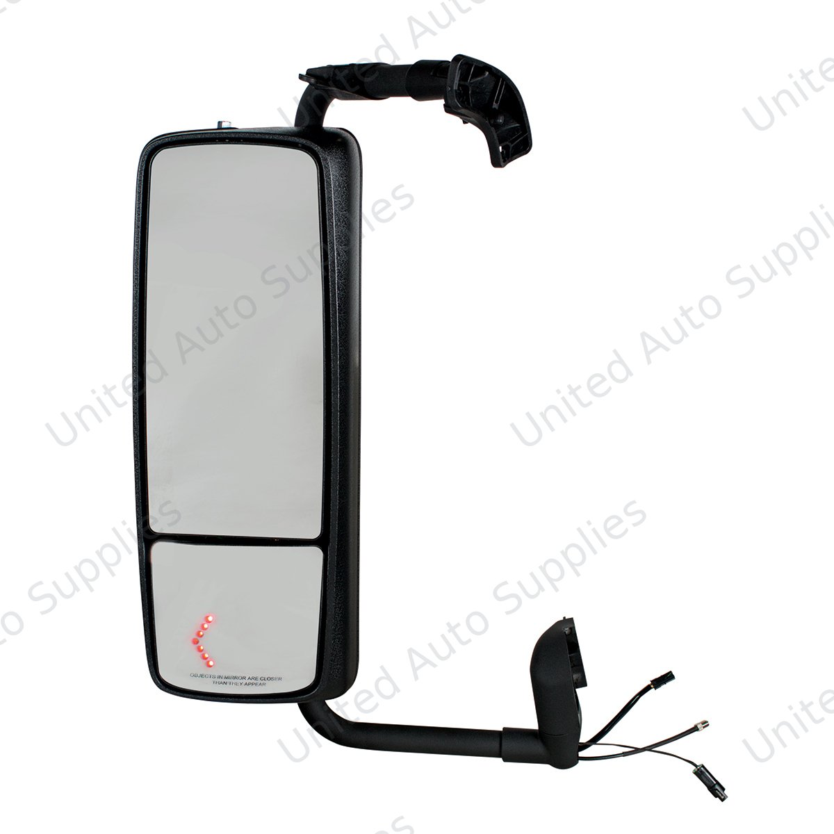 Chrome Mirror Assembly With LED Turn Signal For 2012-2017 Volvo VNL - Driver