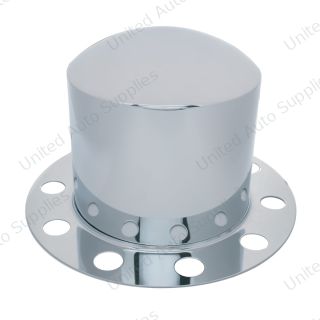 Chrome Dome Rear Axle Cover 2PC Kit For 33mm Nut Cover - Steel/Aluminum Wheel (10 Hole)