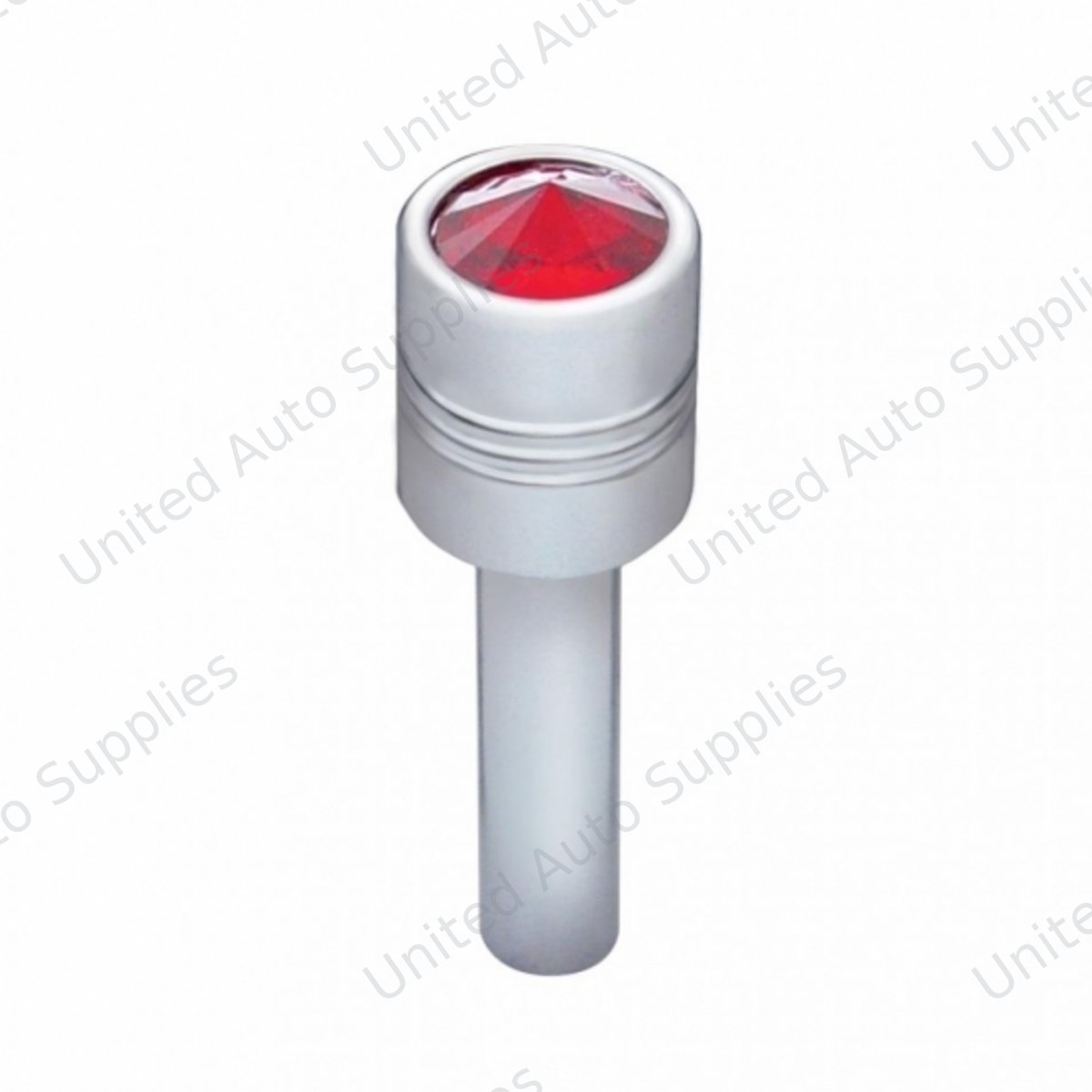 Chrome Door Lock Knob With 9/16" Red Crystal (2-Pack)