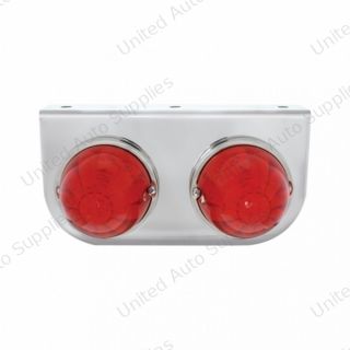 Stainless Light Bracket With 2X 17 LED Watermelon Lights - Red LED/Red Lens