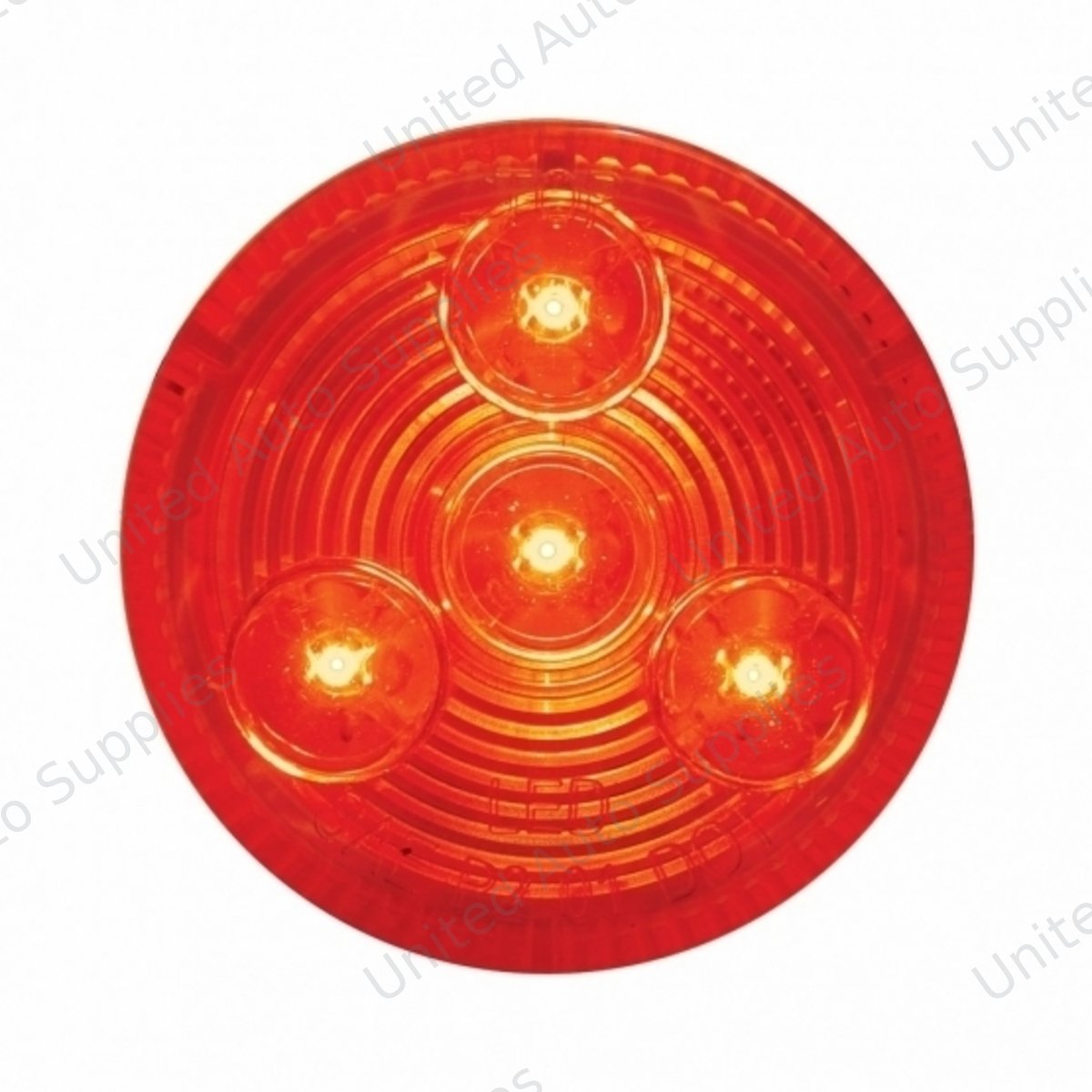 4 LED 2.5" Round Low Profile Light (Clearance/Marker) - Red LED/Red Lens