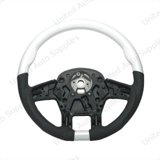 18" YourGrip Leather & Wood Candy Color Steering Wheel For 2012-2021 PB 579&2013-2021 KW T680-Pearl White