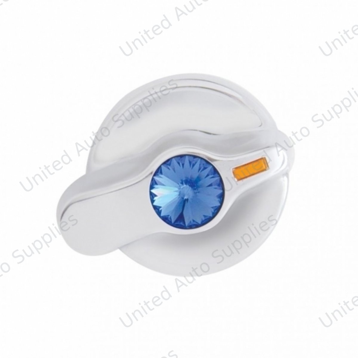 Signature Series A/C Control Knob With Color Crystal For International Trucks - Blue Crystal