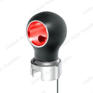 Thread-On Matte Black Charlotte Gearshift Knob With LED 13/15/18 Speed Adapter-Red LED