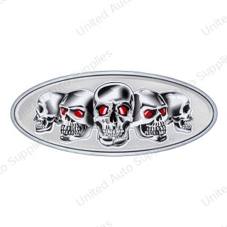 Chrome Die Cast Skull Emblem - Silver