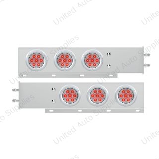 2.5" Bolt Pattern Spring Loaded Rear Bar With 6X Competition Series 7 Red LED 4" Light -Clear Lens (Pair)