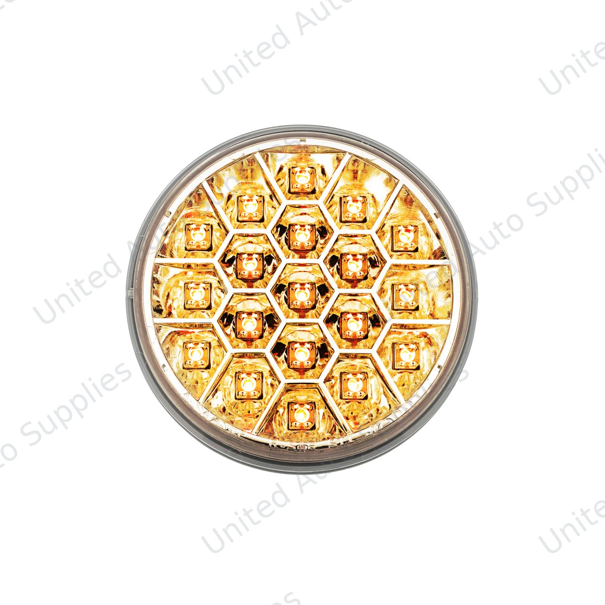 19 LED 4" Reflector Turn Signal Light - Amber LED/Clear Lens