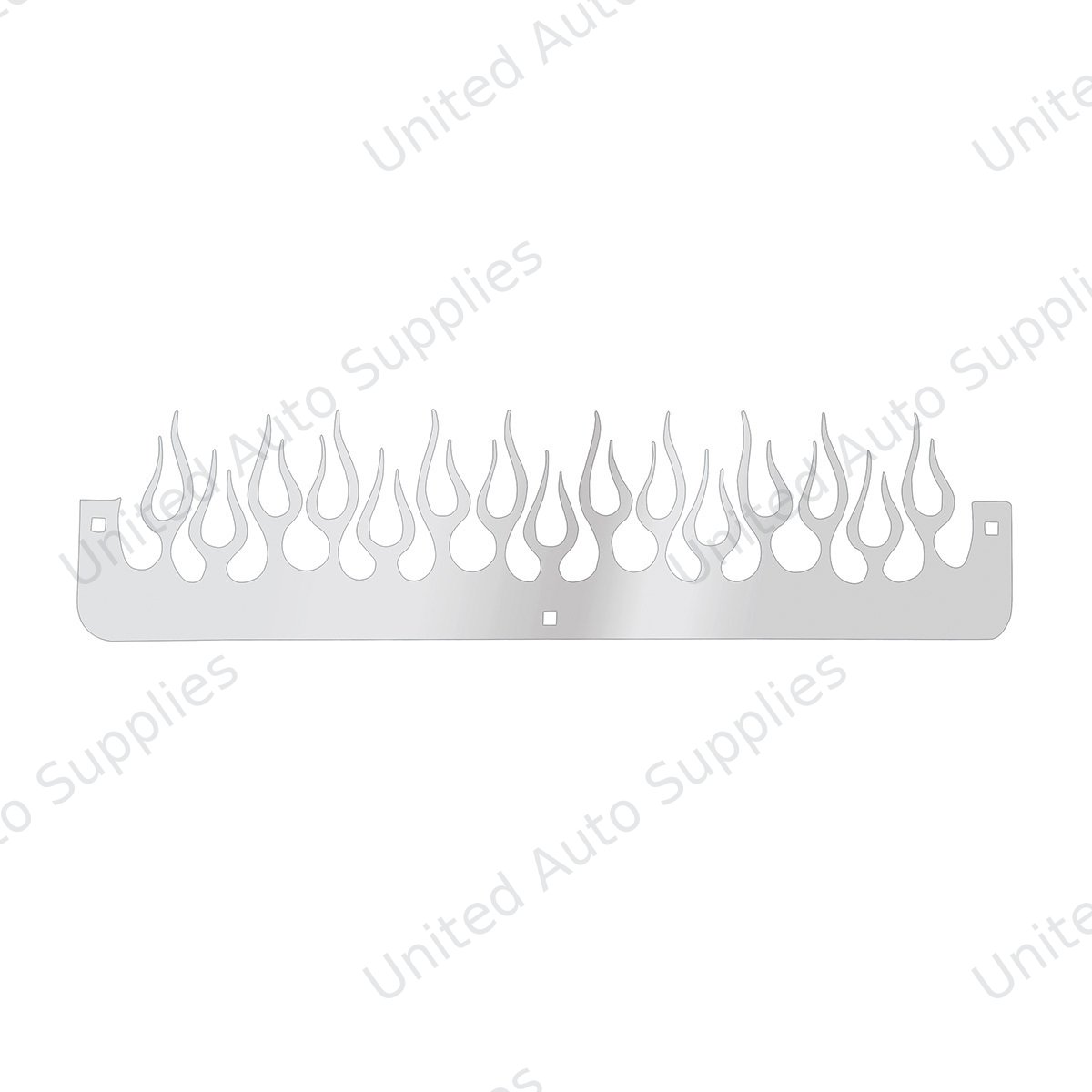 24" Chrome Flame Bottom Mud Flap Plate - Bolt Thru (Bulk)