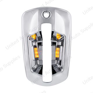 6 LED Chrome Door Handle Cover For 2018-2026 Freightliner Cascadia - Driver, Amber LED