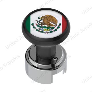 Thread-On Gearshift Knob With 13/15/18 Speed Adapter & Mexico Flag Sticker - Black