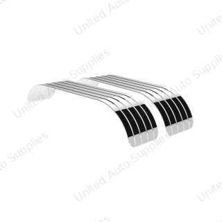 120" 430 Stainless Steel (16ga) Beaded Edge Ribbed Full Fender 60" Spread - SR Series (Pair)