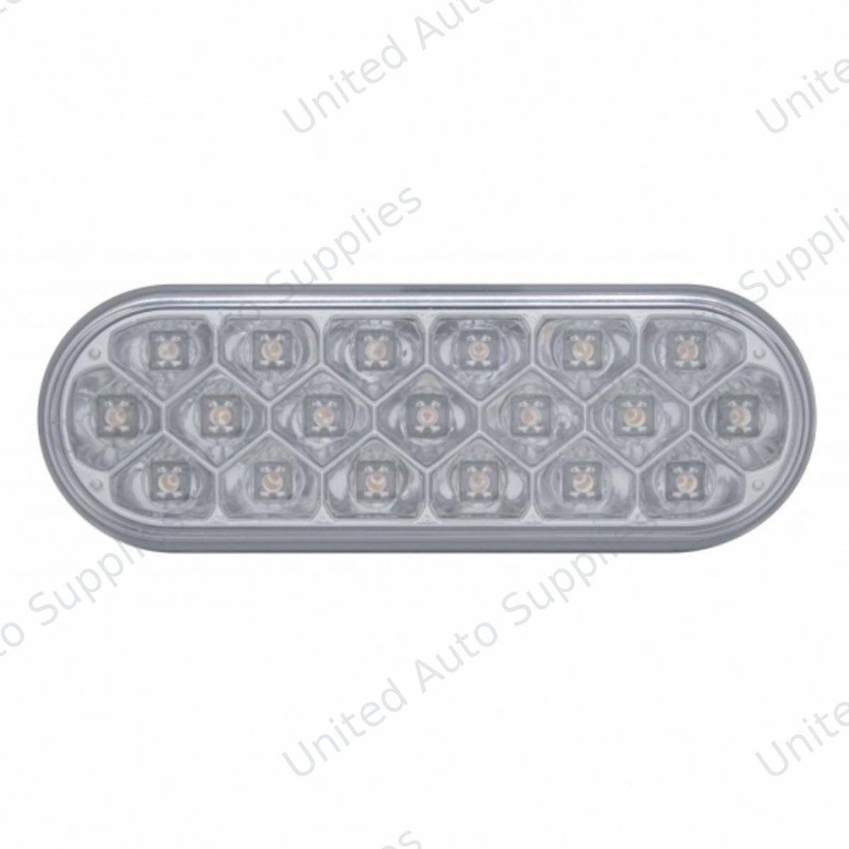 19 LED 6" Oval Reflector Turn Signal Light - Amber LED/Clear Lens