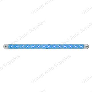 14 LED 12" Auxiliary strip Light With Bezel - Blue LED/Clear Lens