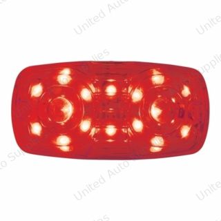 16 LED 4" X 2" Rectangular Light (Clearance/Marker)- Red LED/Red Lens