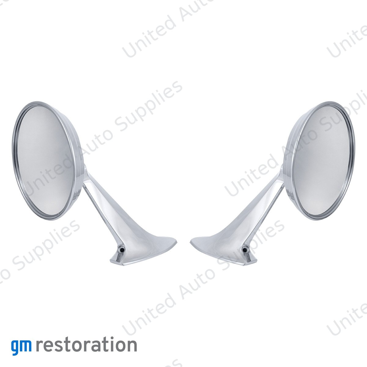 Exterior Mirror Bundle With Bow Tie Logo for 1965-1966 Chevy Passenger Car (Pair)