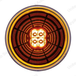 Abyss 13 LED 4" Round Turn Signal Light - Amber LED/Amber Lens