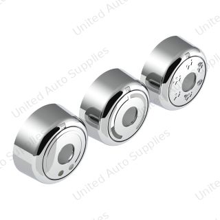 Chrome Plastic A/C Control 6-Piece Dial Covers For 2018-2026 Freightliner Cascadia