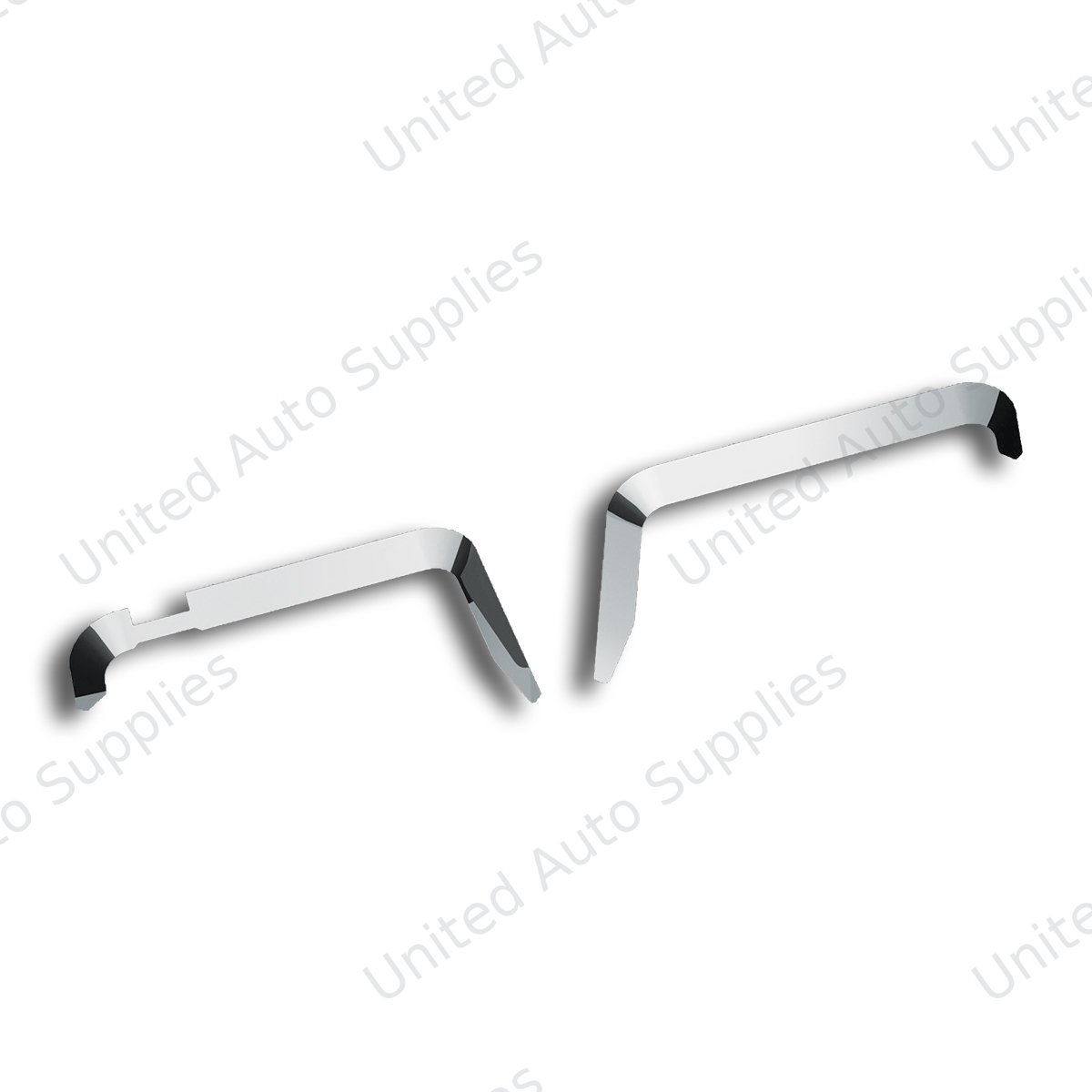 Stainless Door Window Vent Visor For All KW Trucks With Daylight Doors & Passenger Side Single Convex Mirror (Pair)