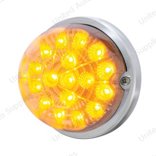 17 LED Dual Function Watermelon Clear Reflector Flush Mount Kit - Amber LED/Clear Lens