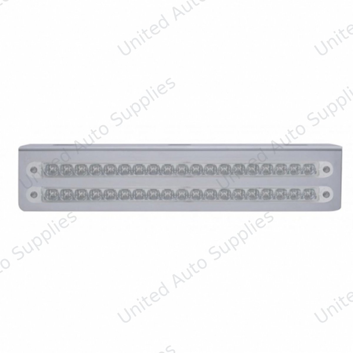 12-3/4" Stainless Light Bracket With 2X 19 LED 12" Light Bars - Red LED/Clear Lens