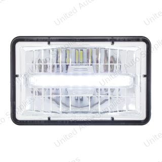 ULTRALIT - 4" X 6" Rectangular LED Headlight With White LED Position Light - Low Beam