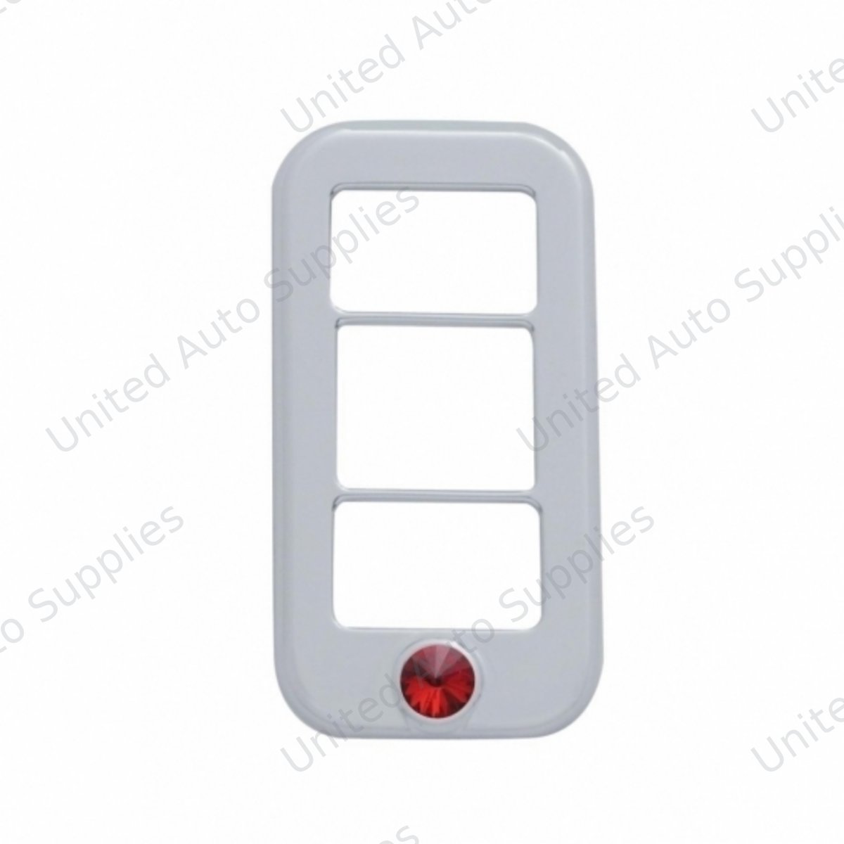 Rocker Switch Cover With 3 Openings & Red Crystal For Freightliner (3-Pack)