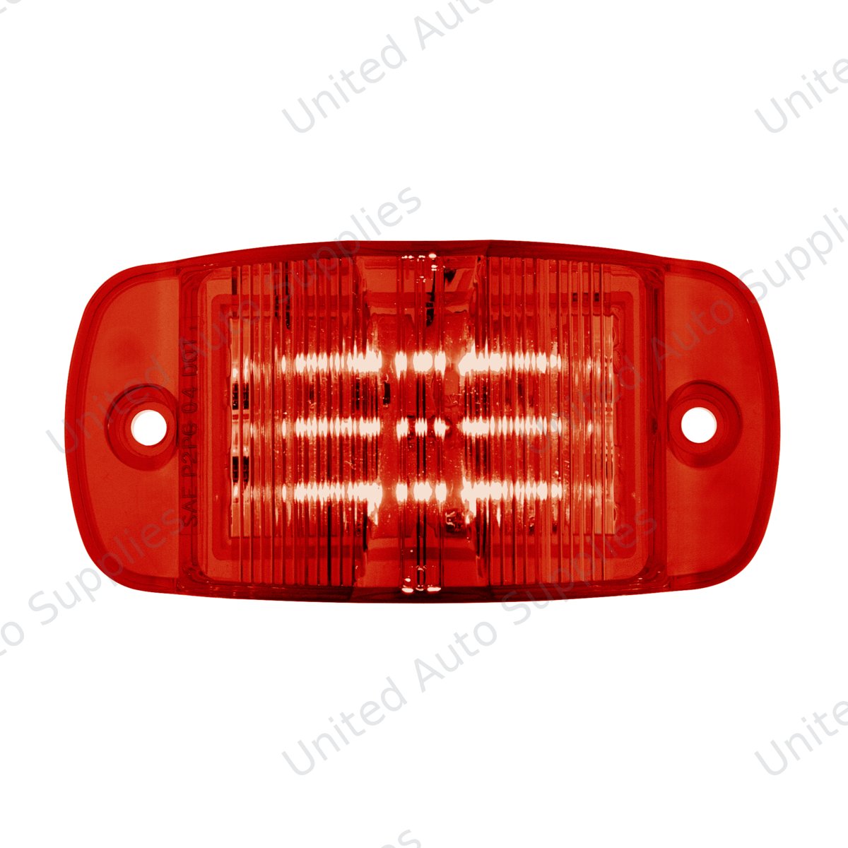 8 LED Rectangular Clearance/Marker Light - Red LED/Red Lens (Bulk)