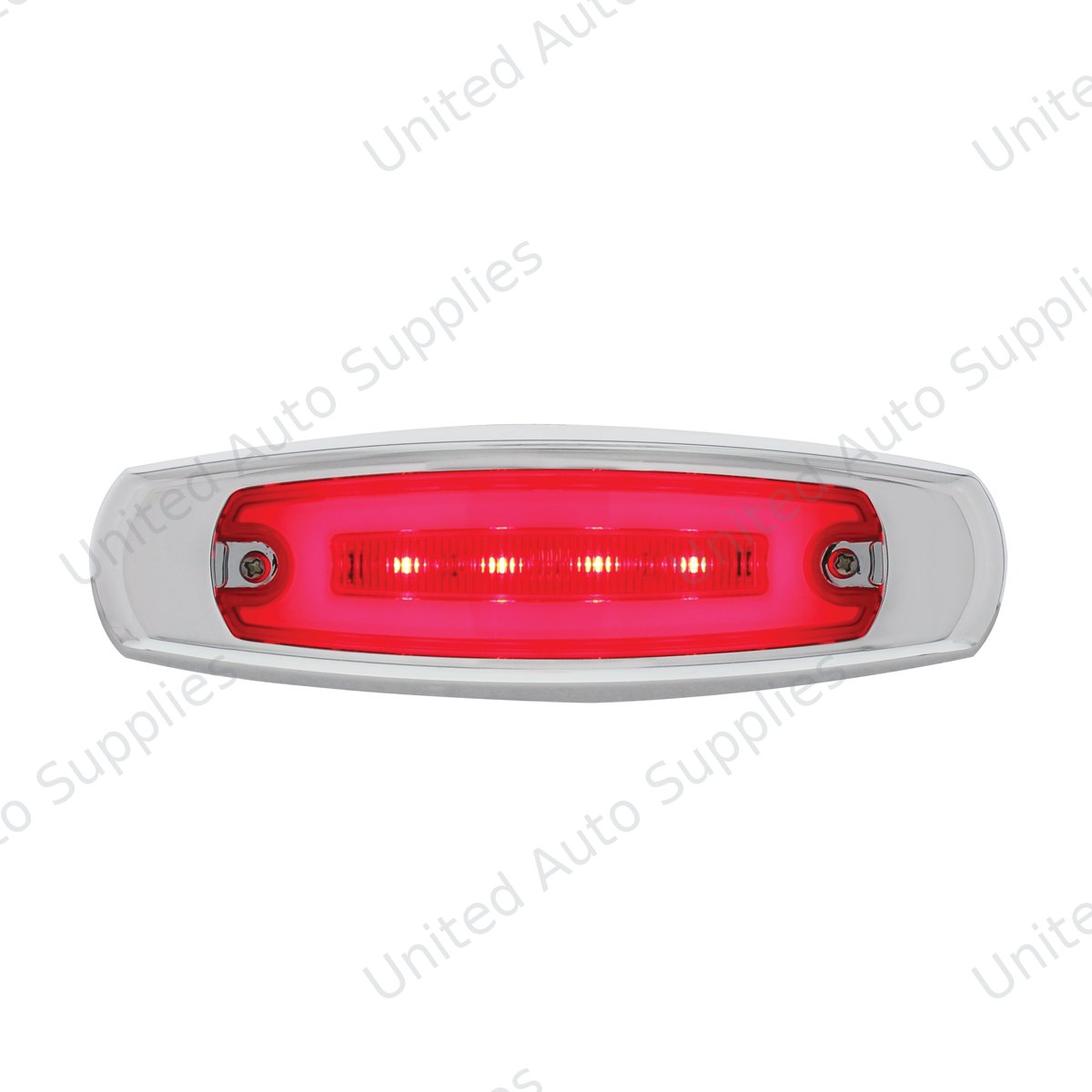 GloLight 16 LED Rectangular Clearance/Marker Light With Bezel - Red LED/Red Lens (Bulk)