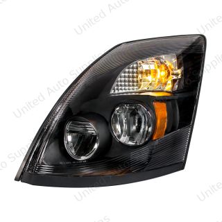 High Power LED "Blackout" Headlight for 2003-2017 Volvo VN/VNL - Driver