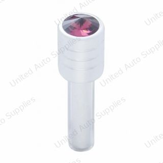 Chrome Door Lock Knob With 7/16" Purple Crystal (2pc/set)