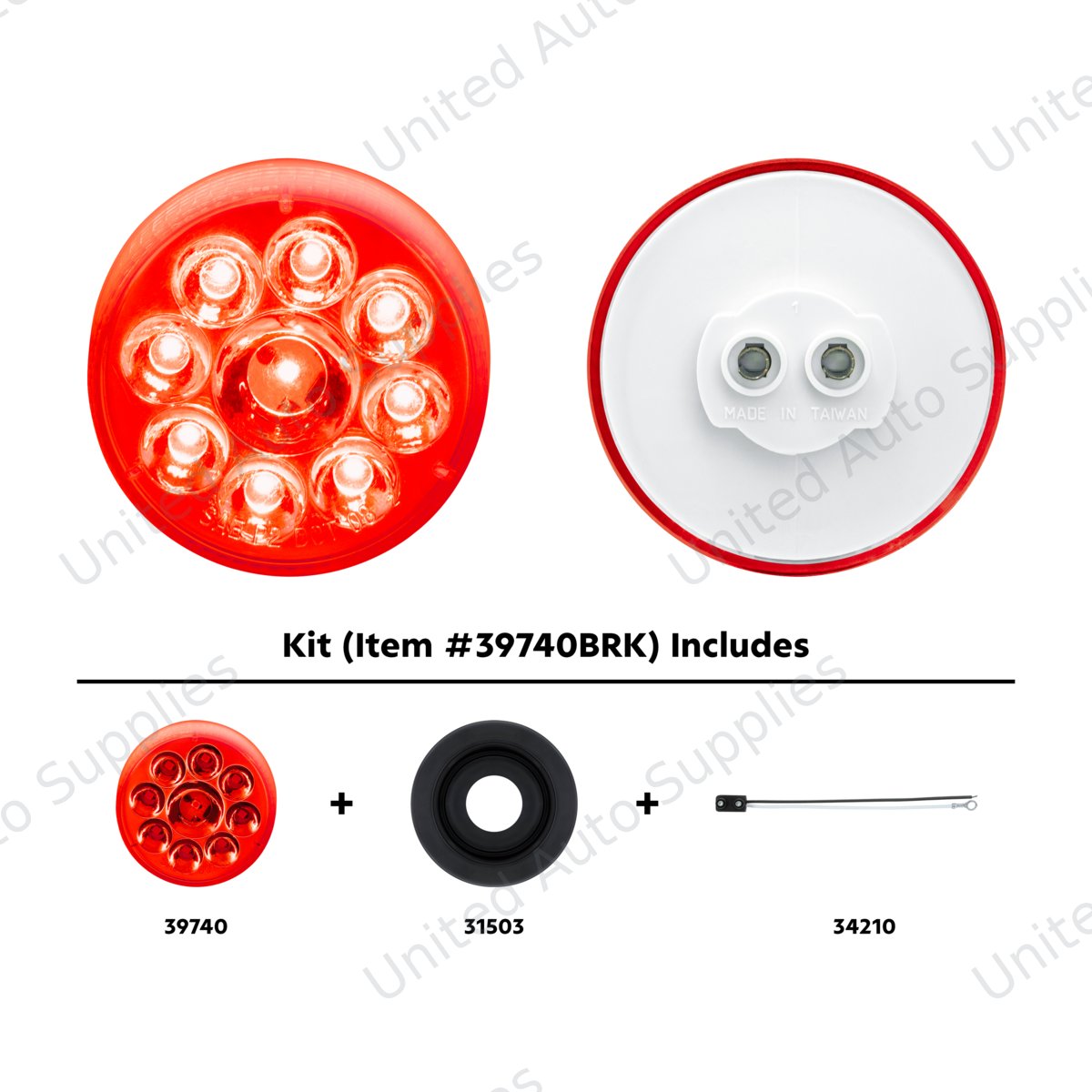 9 LED 2.5" Round Pure Reflector Light Kit (Clearance/Marker) - Red LED/Red Lens