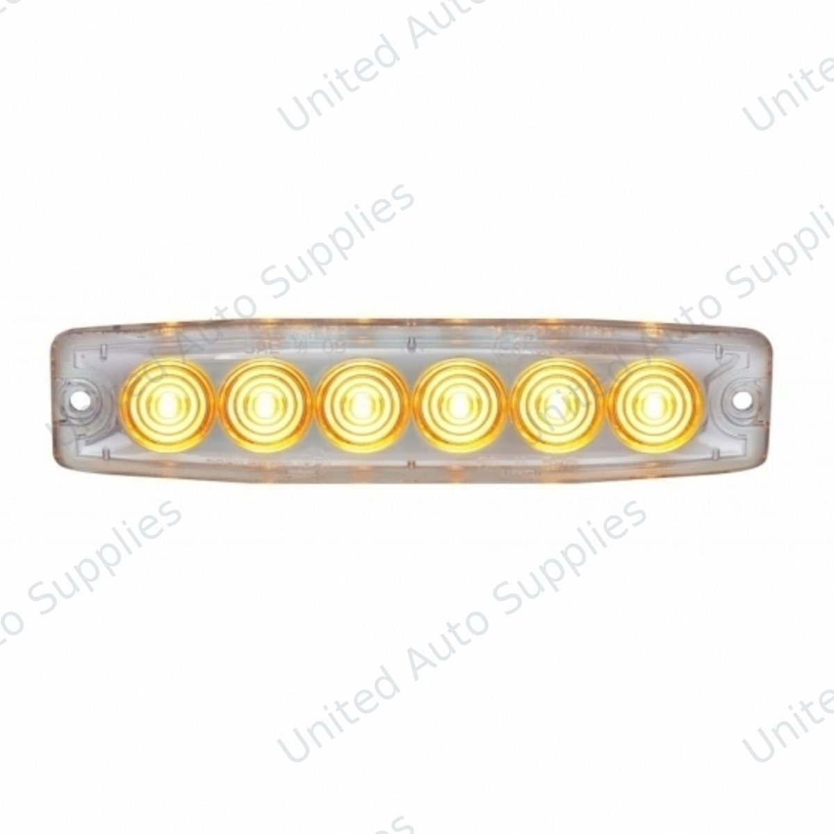6 High Power LED Super Thin Warning Light - Amber LED/Clear Lens (Bulk)