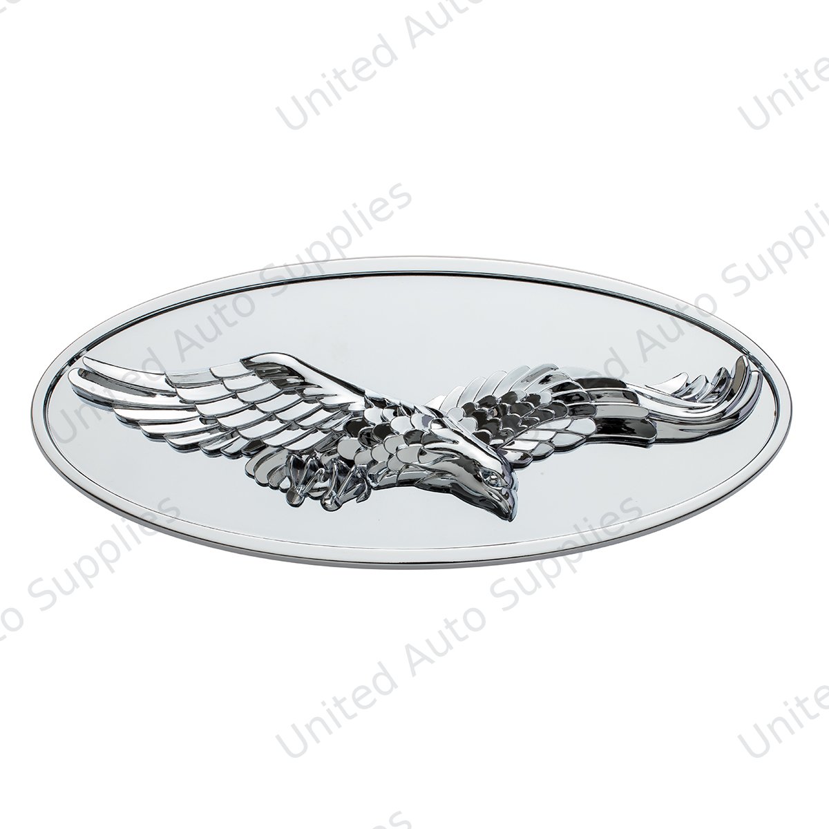Chrome Die Cast Oval Emblem - 3D Eagle