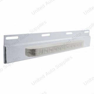 Stainless Top Mud Flap Plate With 11 LED 17" Light Bar - Amber LED/Clear Lens (Each)