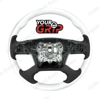 18" YourGrip Wood Candy Color Steering Wheel For 2018-2026 Freightliner Cascadia-Pearl White