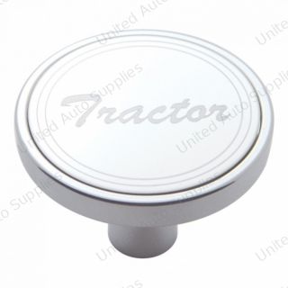 "Tractor" Short Air Valve Knob - Stainless Plaque With Cursive Script
