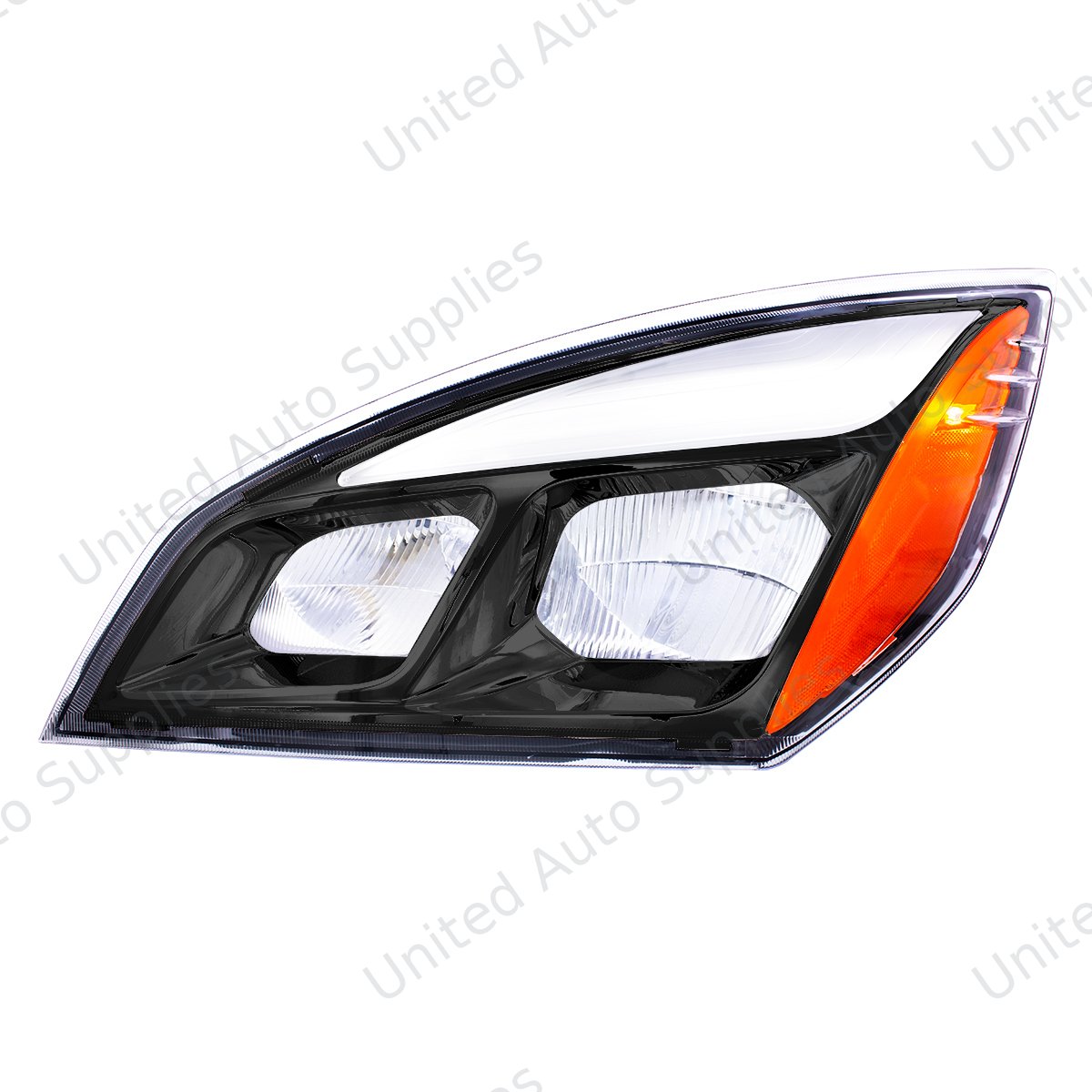 Black LED Headlight For 2018-2024 Freightliner Cascadia - Driver