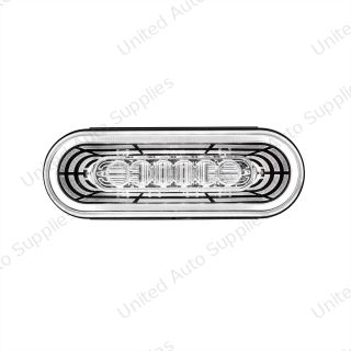 22 LED 6" Oval Abyss Light (Back-Up) - White LED/Clear Lens