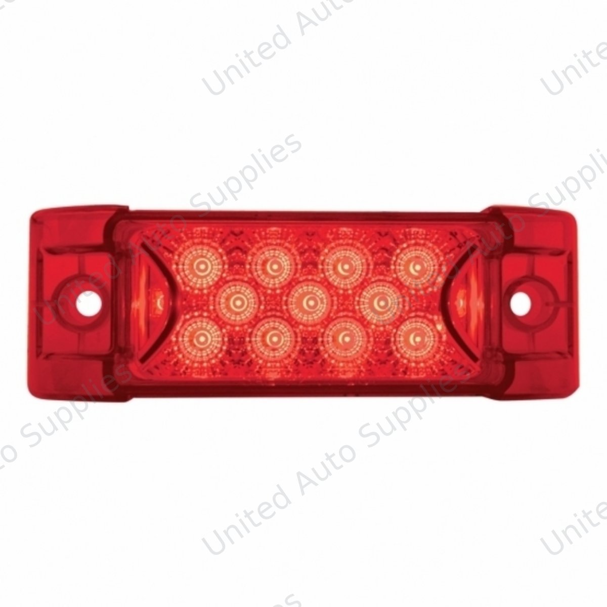 13 LED Reflector Rectangular Light (Clearance/Marker) - Red LED/Red Lens