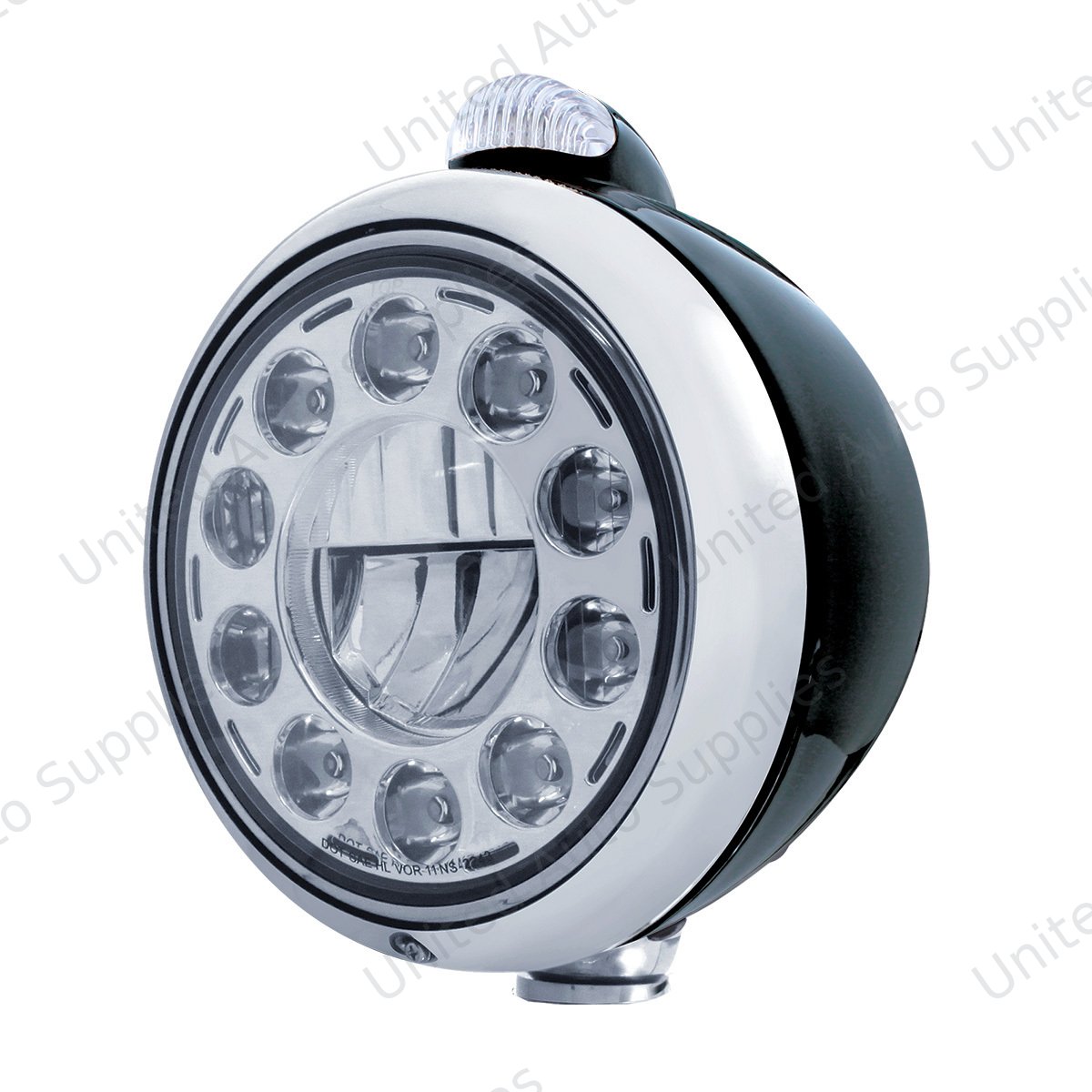 Black Guide 682-C Headlight 11 LED Bulb & Dual Mode LED Signal - Clear Lens