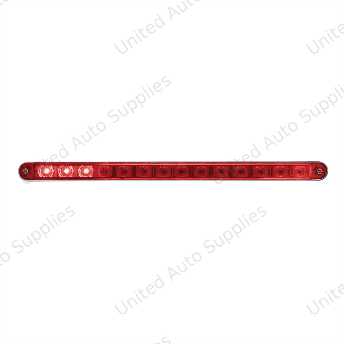 14 LED 12" Sequential Light Bar With Bezel - Red LED/Red Lens
