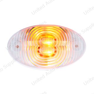 4 LED Fender Turn Signal Light For Freightliner M2-Amber LED/Clear Lens